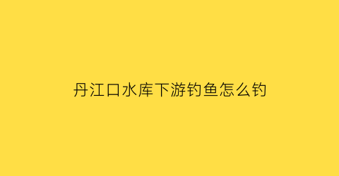 丹江口水库下游钓鱼怎么钓