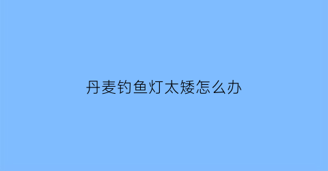 丹麦钓鱼灯太矮怎么办(钓鱼灯好看吗)