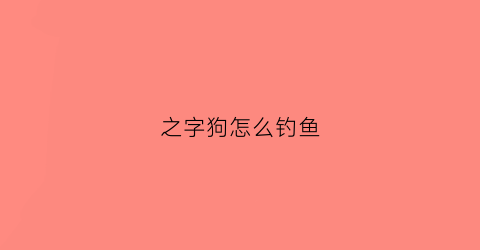 之字狗怎么钓鱼