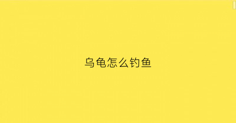 乌龟怎么钓鱼(乌龟怎么钓什么饵料最好)