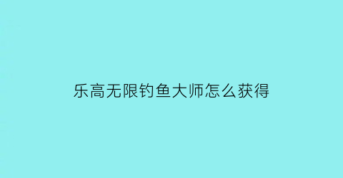 乐高无限钓鱼大师怎么获得(乐高钓鱼钩)
