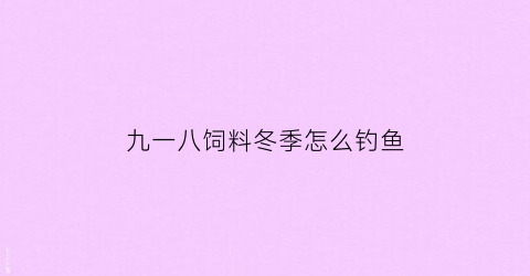 九一八饲料冬季怎么钓鱼(九一八饵料钓鲤鱼)