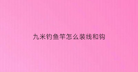 九米钓鱼竿怎么装线和钩