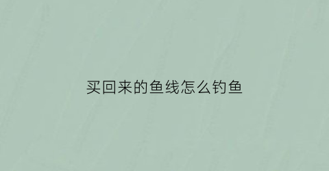 买回来的鱼线怎么钓鱼(买来的鱼线怎么绑在鱼竿上)