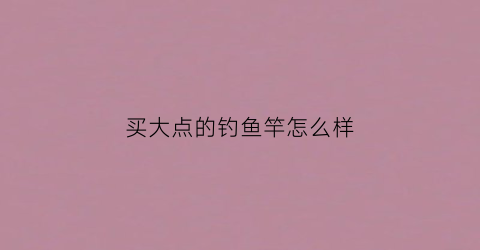 买大点的钓鱼竿怎么样(超大钓鱼竿)