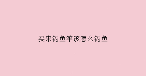 买来钓鱼竿该怎么钓鱼