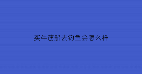 买牛筋船去钓鱼会怎么样