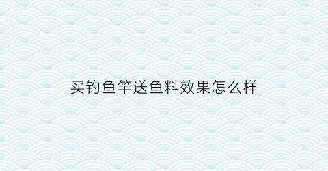 买钓鱼竿送鱼料效果怎么样