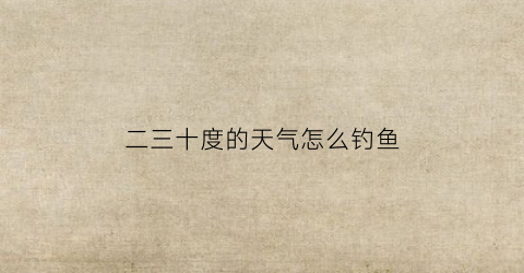 二三十度的天气怎么钓鱼(30几度钓鱼怎样)