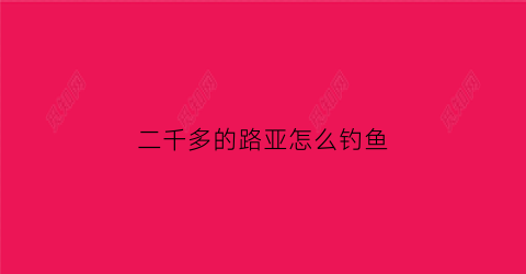 二千多的路亚怎么钓鱼(路亚2000和3000)