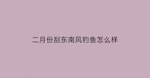 二月份刮东南风钓鱼怎么样