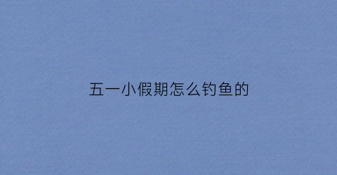 五一小假期怎么钓鱼的(五一期间钓鱼技巧)