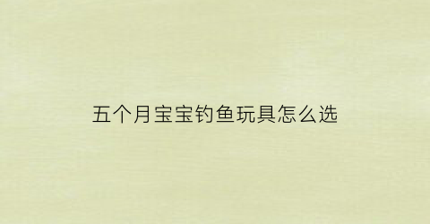 五个月宝宝钓鱼玩具怎么选