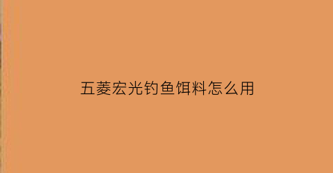 五菱宏光钓鱼饵料怎么用(五菱宏光15正式怎么对)