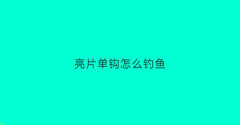 亮片单钩怎么钓鱼(单钩亮片可以路白条吗)