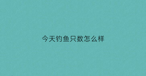 今天钓鱼只数怎么样(今天钓鱼的日子好不好)