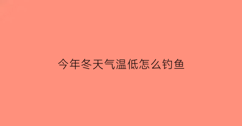 今年冬天气温低怎么钓鱼