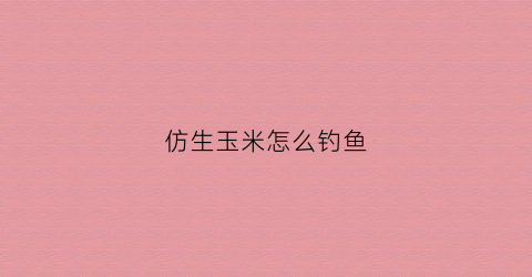 仿生玉米怎么钓鱼(各种仿生鱼饵使用方法)