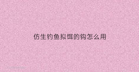 “仿生钓鱼拟饵的钩怎么用(仿生钓鱼拟饵的钩怎么用视频)