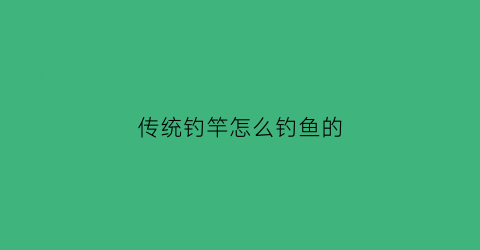 传统钓竿怎么钓鱼的(传统钓用竿)