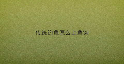 传统钓鱼怎么上鱼钩(钓鱼上钩技巧)