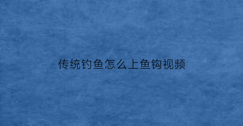 传统钓鱼怎么上鱼钩视频