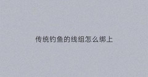 传统钓鱼的线组怎么绑上(钓鱼线组的绑法视频)