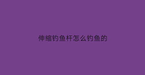 伸缩钓鱼杆怎么钓鱼的(伸缩鱼杆操作视频)