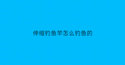 伸缩钓鱼竿怎么钓鱼的(伸缩钓鱼杆)