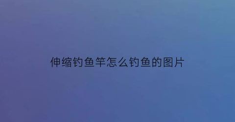 “伸缩钓鱼竿怎么钓鱼的图片(伸缩钓鱼竿怎么用)