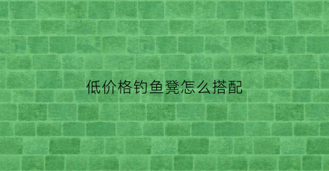 低价格钓鱼凳怎么搭配(钓鱼凳组装)