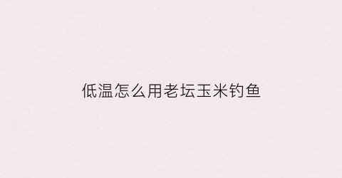 “低温怎么用老坛玉米钓鱼(冬季用老坛玉米打窝多长时间能上鱼)