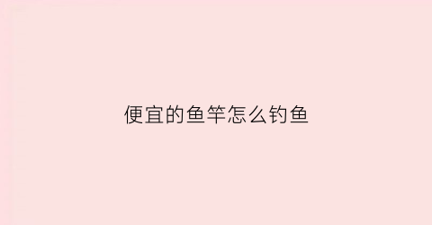 便宜的鱼竿怎么钓鱼(便宜的鱼竿怎么钓鱼视频)