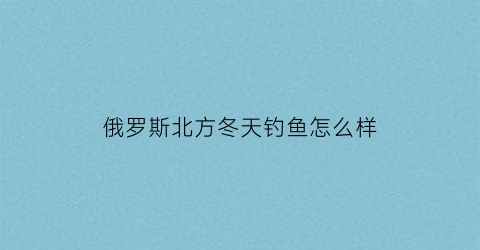 “俄罗斯北方冬天钓鱼怎么样(俄罗斯冬季捕鱼)