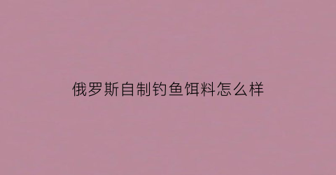 俄罗斯自制钓鱼饵料怎么样(俄罗斯钓鱼香煮成饵)