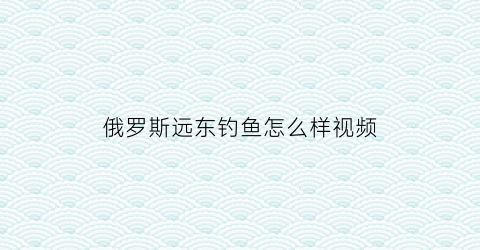 俄罗斯远东钓鱼怎么样视频(俄罗斯远东海钓)