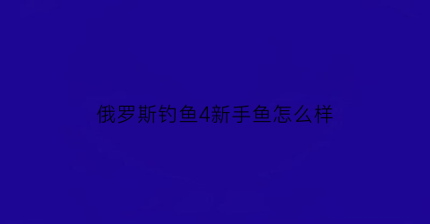 “俄罗斯钓鱼4新手鱼怎么样(俄罗斯钓鱼4新手钓鱼)