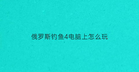 俄罗斯钓鱼4电脑上怎么玩(俄罗斯钓鱼4电脑怎么下载)