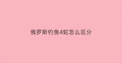 俄罗斯钓鱼4蛇怎么区分(俄罗斯钓鱼4打蛇装备)