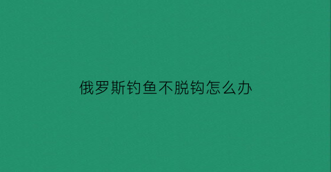 俄罗斯钓鱼不脱钩怎么办(俄罗斯钓鱼钓不上来)
