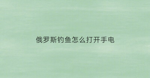 俄罗斯钓鱼怎么打开手电(俄罗斯钓鱼怎么开灯)