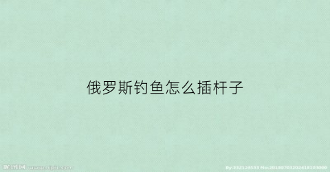 俄罗斯钓鱼怎么插杆子(俄罗斯钓鱼教学)