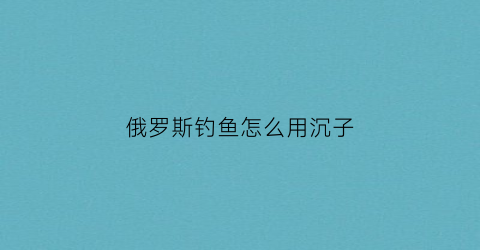 俄罗斯钓鱼怎么用沉子(俄罗斯钓鱼中鱼怎么收线)