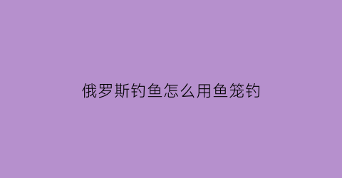 “俄罗斯钓鱼怎么用鱼笼钓(俄罗斯钓鱼怎么用鱼笼钓鱼)