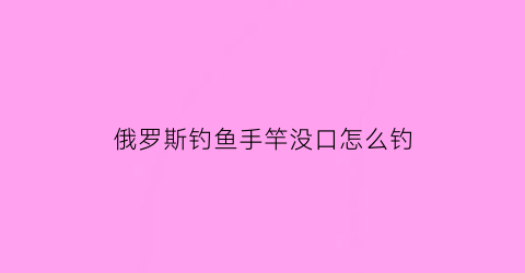 “俄罗斯钓鱼手竿没口怎么钓(俄罗斯钓鱼没有钓组)