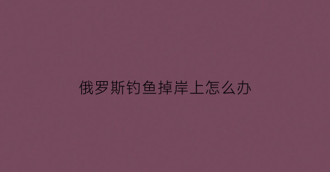 俄罗斯钓鱼掉岸上怎么办(俄罗斯钓鱼挂底怎么办)