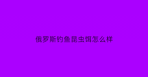 俄罗斯钓鱼昆虫饵怎么样(俄罗斯钓鱼如何冲制作鱼饵)