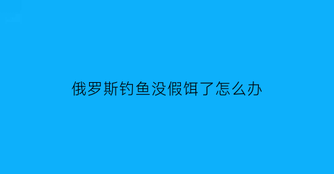 “俄罗斯钓鱼没假饵了怎么办(俄罗斯钓鱼没假饵了怎么办呀)