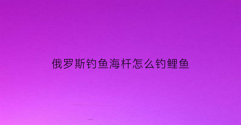 俄罗斯钓鱼海杆怎么钓鲤鱼(俄罗斯钓鱼426图海竿钓点)