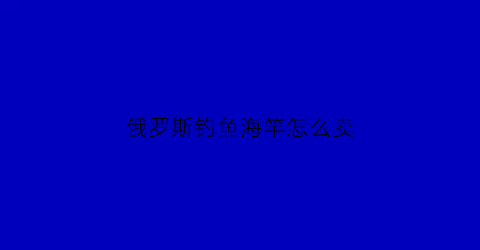 俄罗斯钓鱼海竿怎么卖(俄罗斯钓鱼海竿攻略)